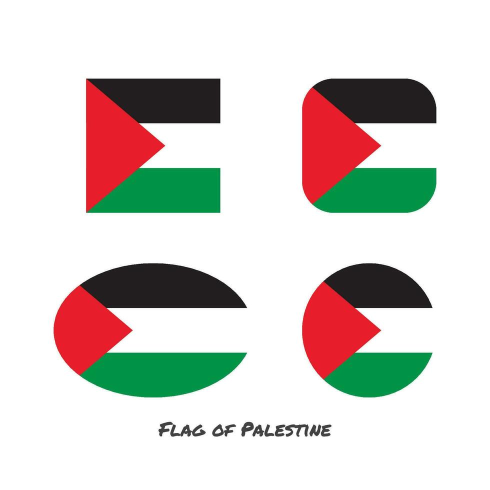 Flag of palestine set vector illustration.