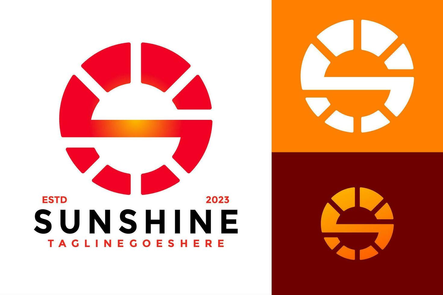 Letter S Sunshine Logo design vector symbol icon illustration