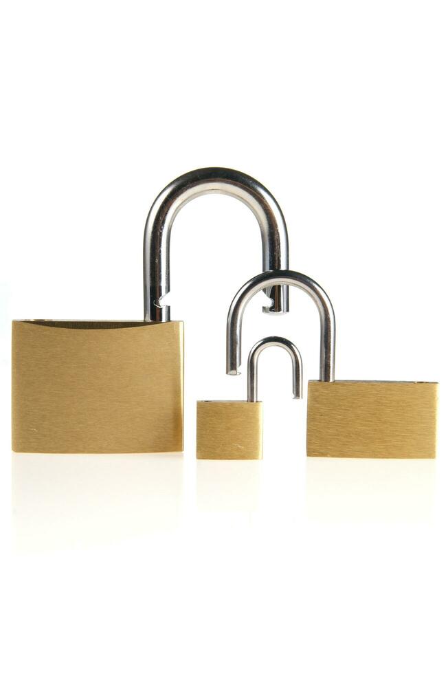 a lock with several locks and keys photo