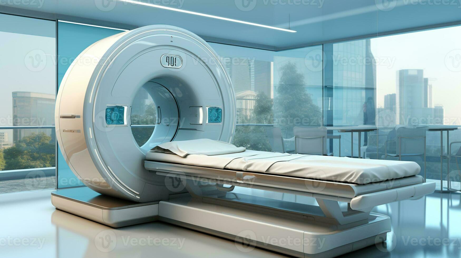 Precision Diagnostics, Magnetic Resonance Technology within a Contemporary Hospital. Generative AI photo