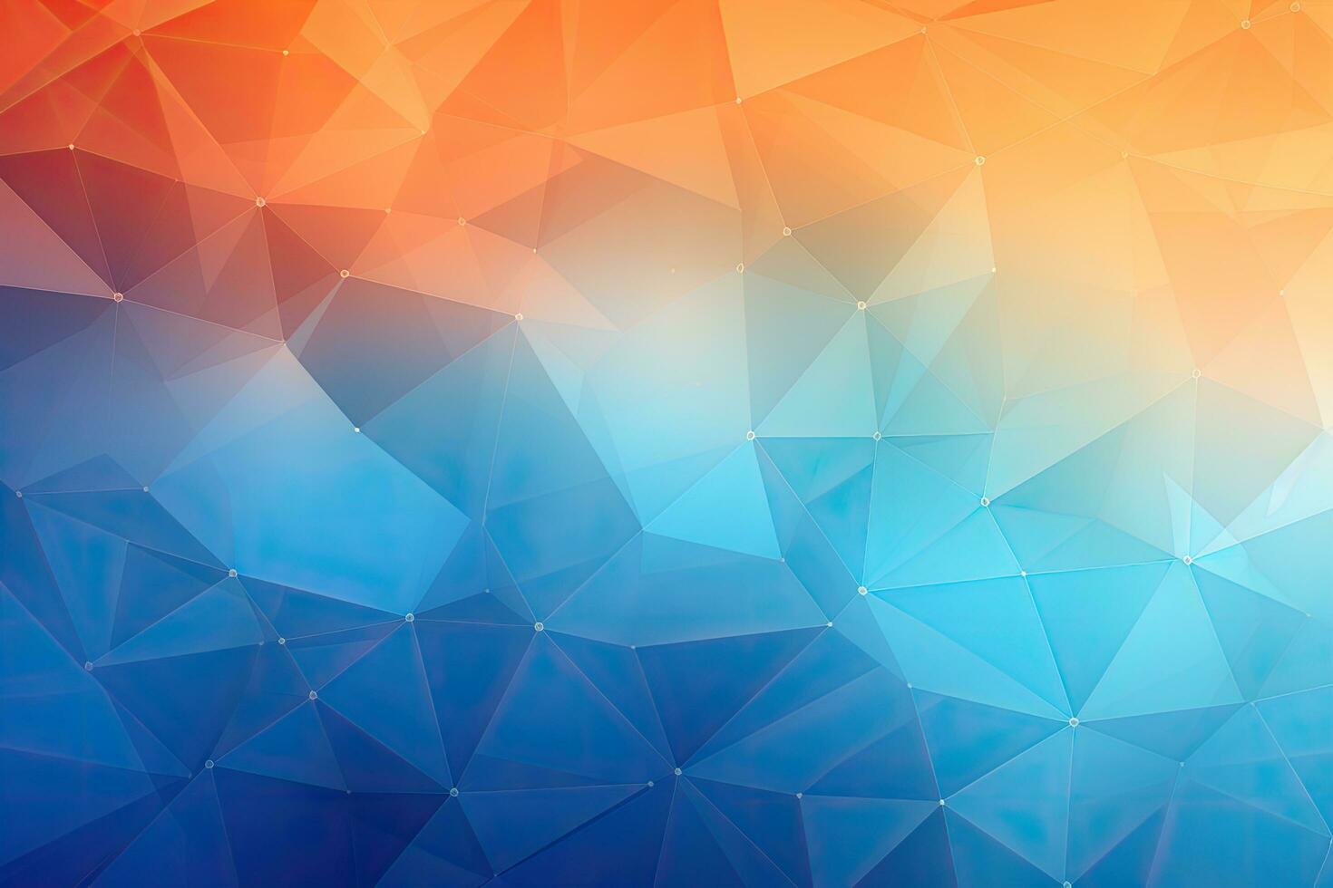 abstract polygonal background with blue, orange and yellow colors, Blue orange Gradient Digital Polygons, A Network Grid Fusion background wallpaper, AI Generated photo