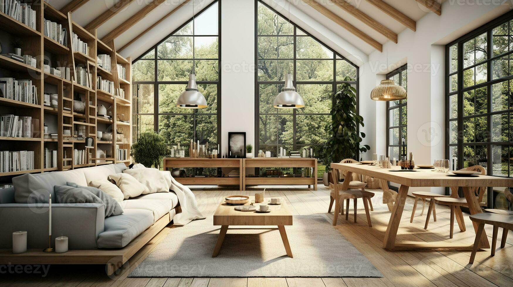 Scandinavian Sophistication. A Glimpse into the Tranquil Harmony of Modern Loft Living photo