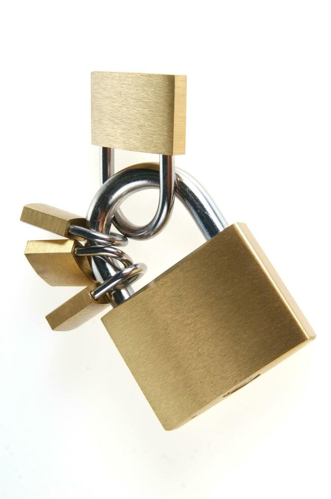 a lock with several locks and keys photo
