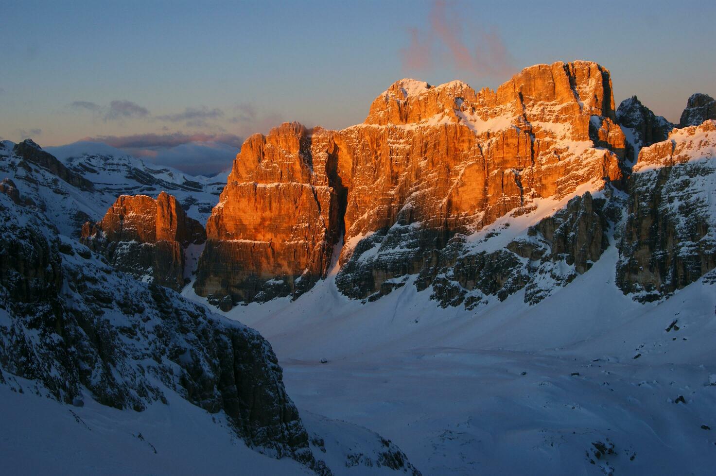 view of the Dolomites mountain range photo