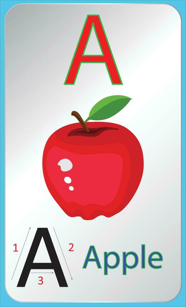 A letter for apple with tracing guide vector