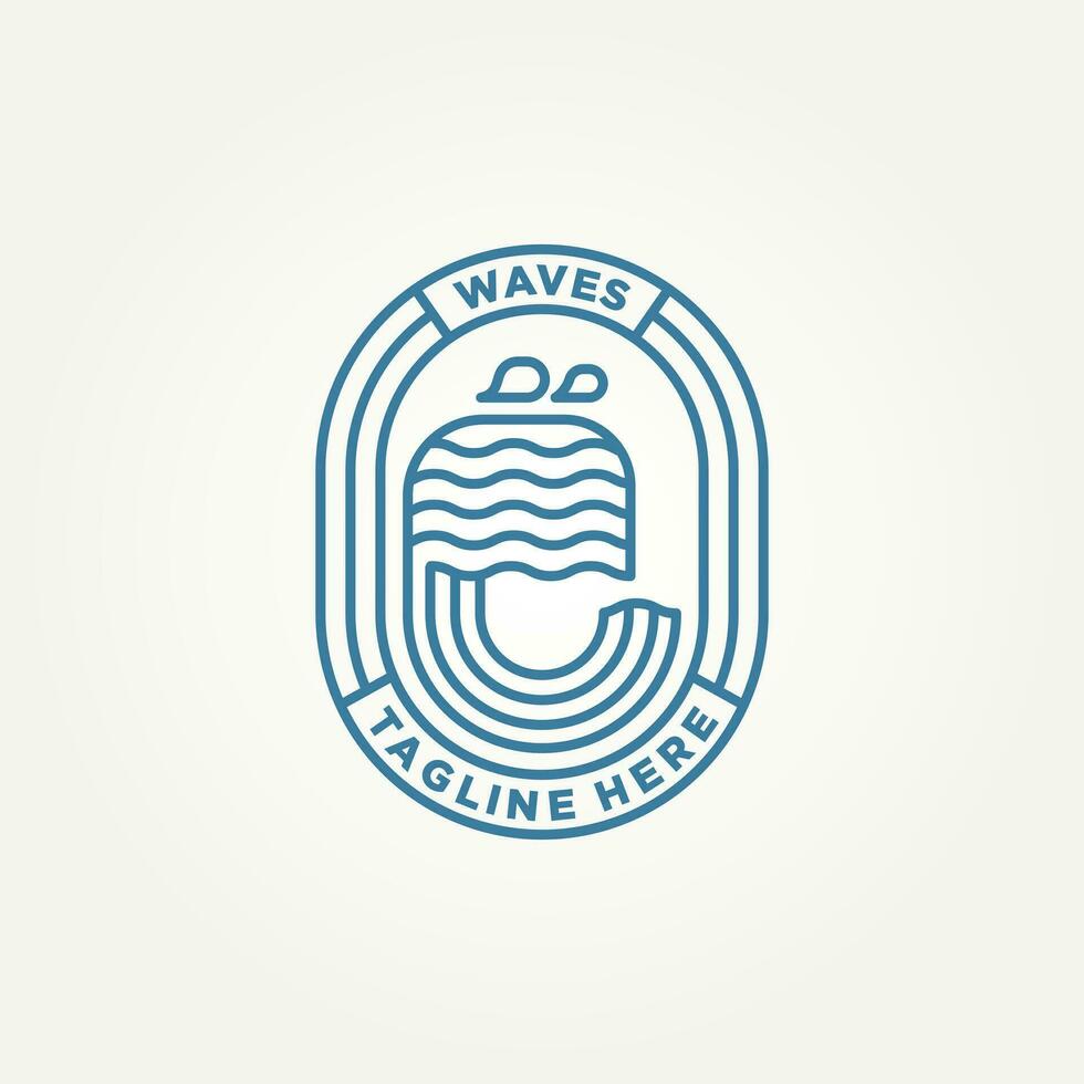 . simple modern surfer, resort hotels, holiday emblem logo concept vector