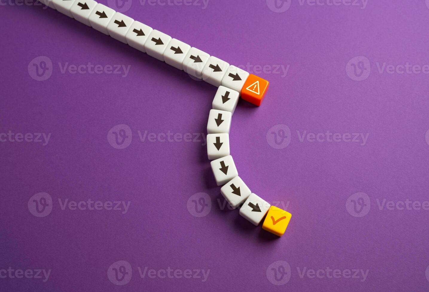 Try a different approach to completing a task. Adjust the plan after warning. One step away from failure. Learn from mistakes, succeed on the second try. Recognize the error and correct the mistake. photo