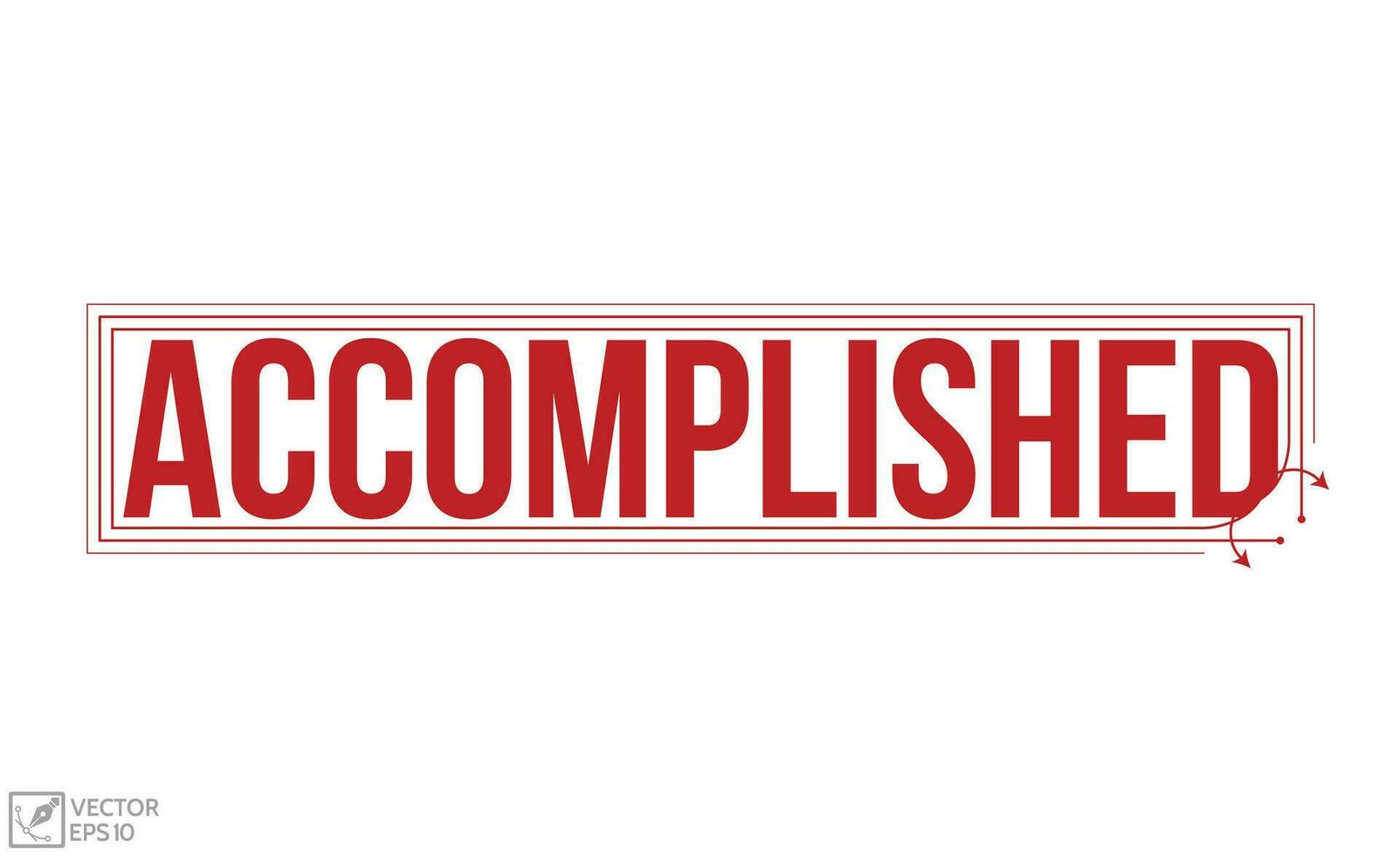 Accomplished Red Rubber Stamp vector design.