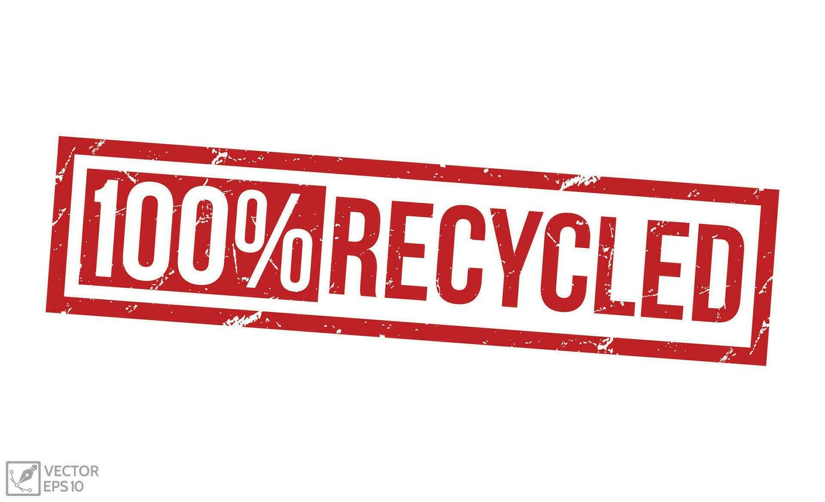 100 Percentage Recycled grunge rubber stamp on white background. 100 Percentage Recycled Rubber Stamp. vector