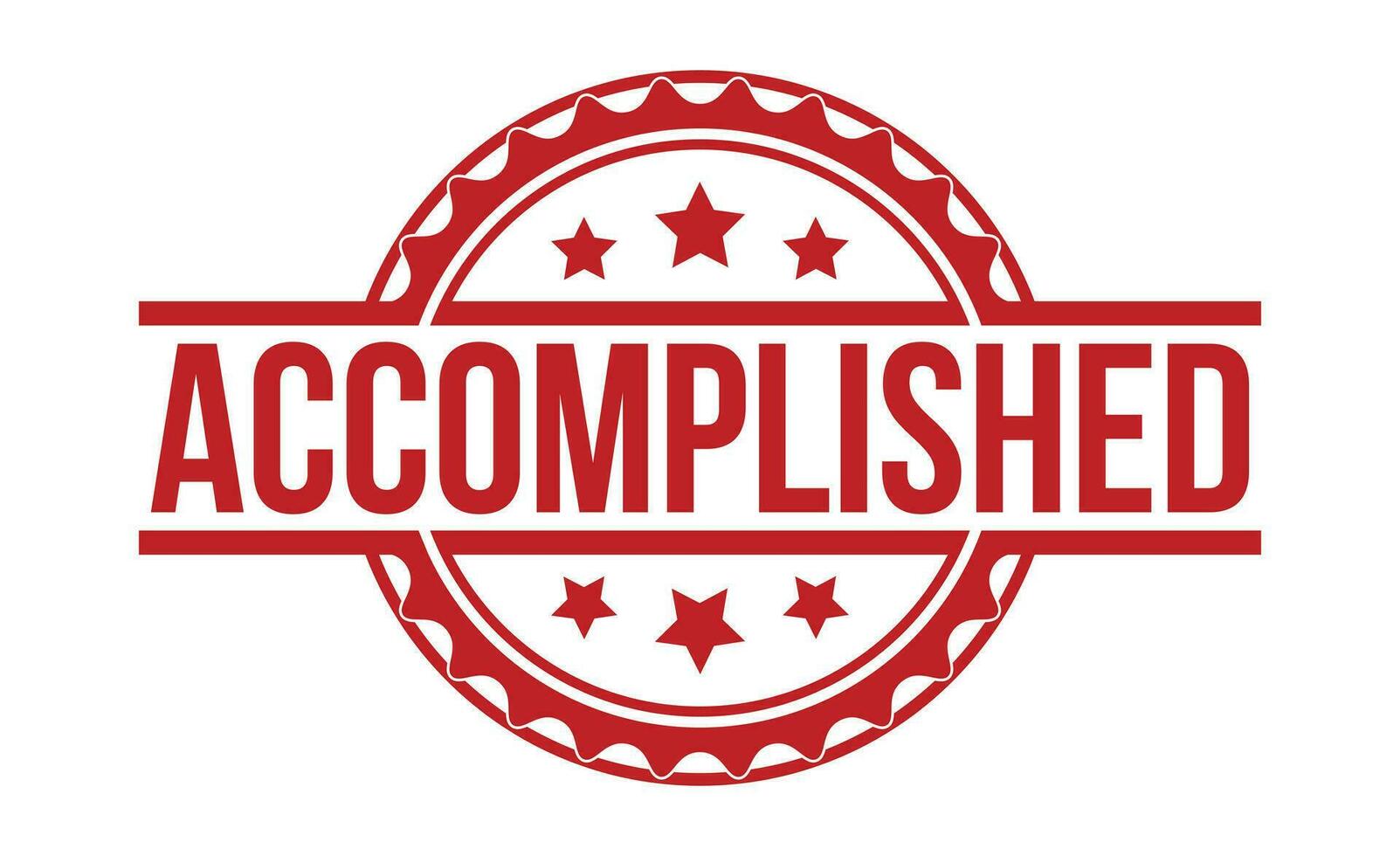 Accomplished Red Rubber Stamp vector design.
