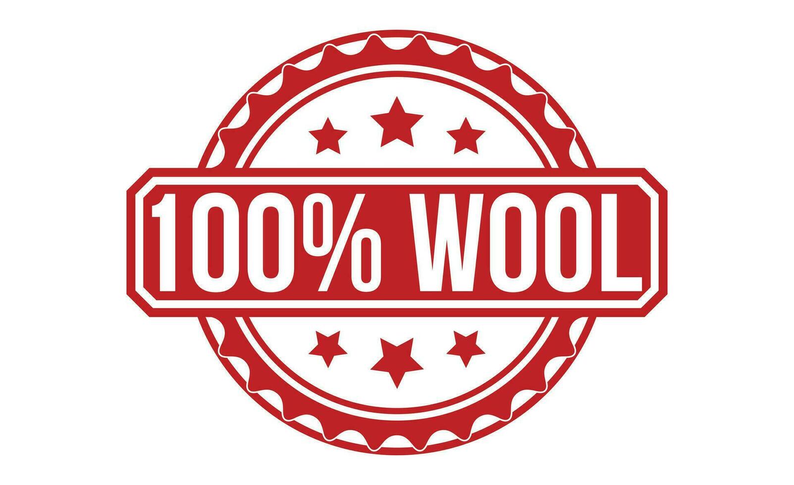100 Percentage Wool stamp red rubber stamp on white background. vector
