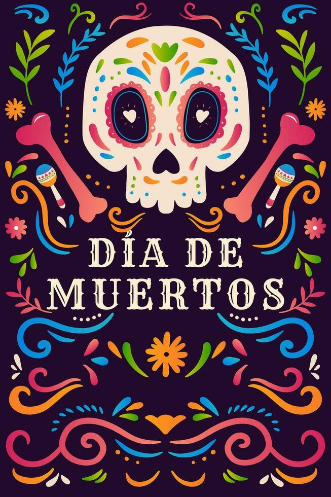 degradado dia Delaware muertos vertical bandera ilustración vector diseño