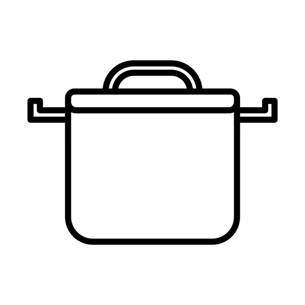 maceta cocina utensilio icono en línea estilo vector