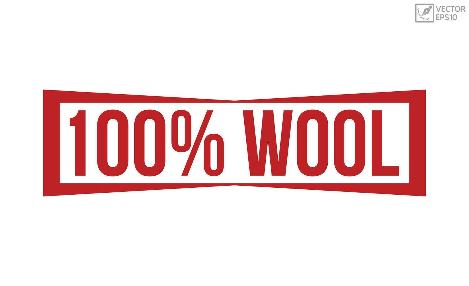 100 Percentage Wool stamp red rubber stamp on white background. vector