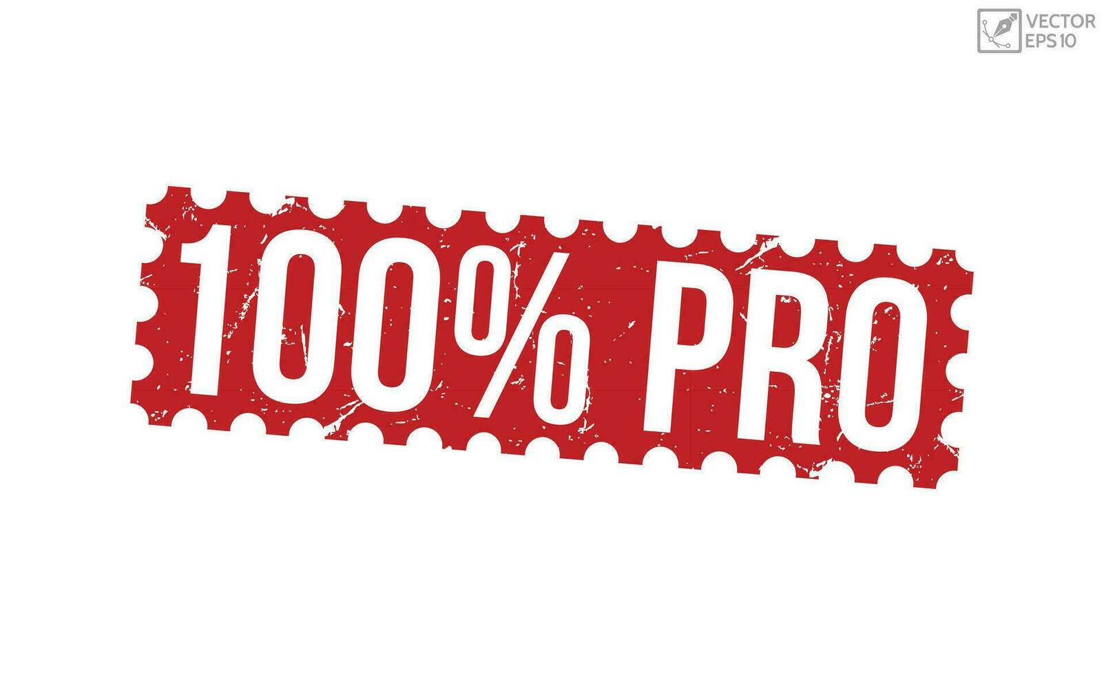 100 Percentage Pro Red Rubber Stamp vector design.