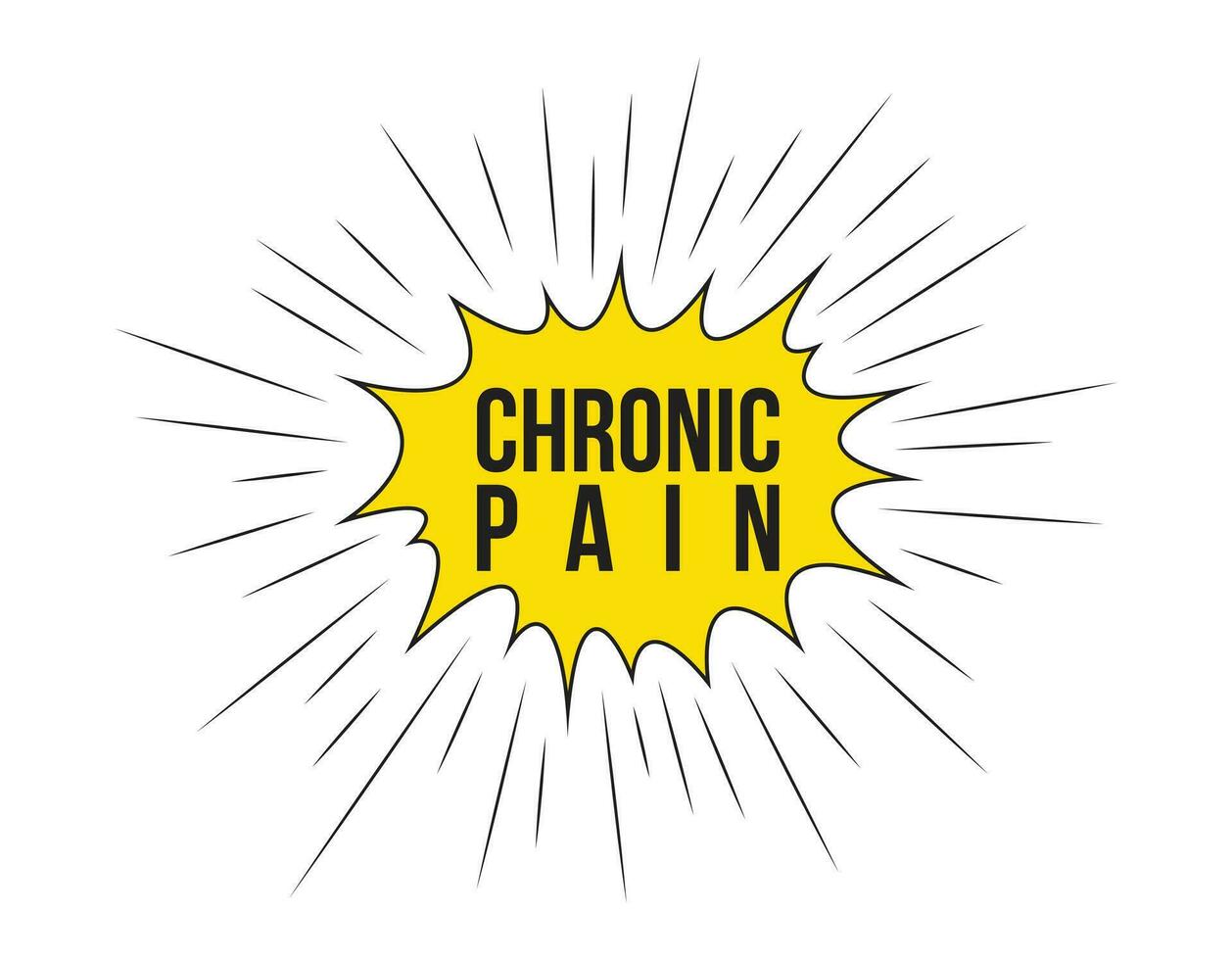 Chronic Pain announcement speech bubble with megaphone, Chronic Pain text speech bubble vector illustration.