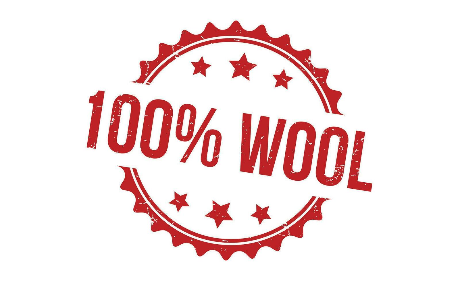 100 Percentage Wool stamp red rubber stamp on white background. vector