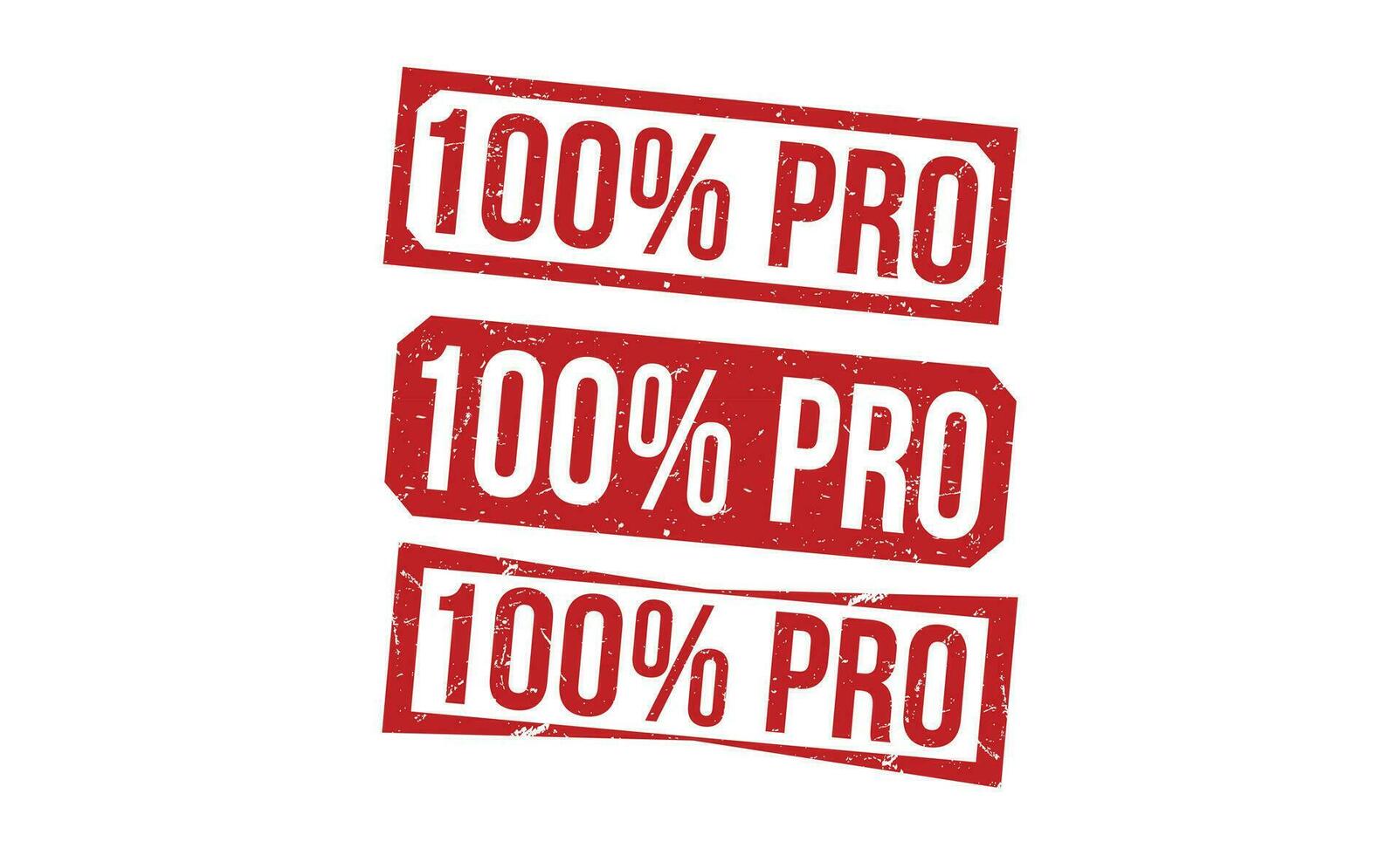 100 Percentage Pro Red Rubber Stamp vector design.