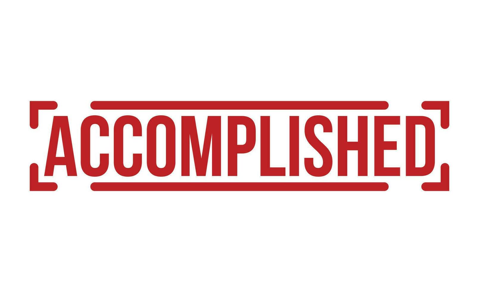 Accomplished Red Rubber Stamp vector design.