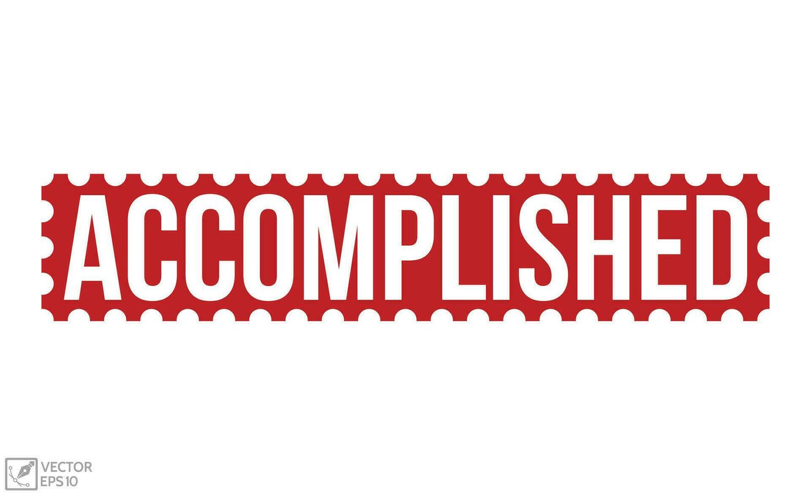 Accomplished Red Rubber Stamp vector design.