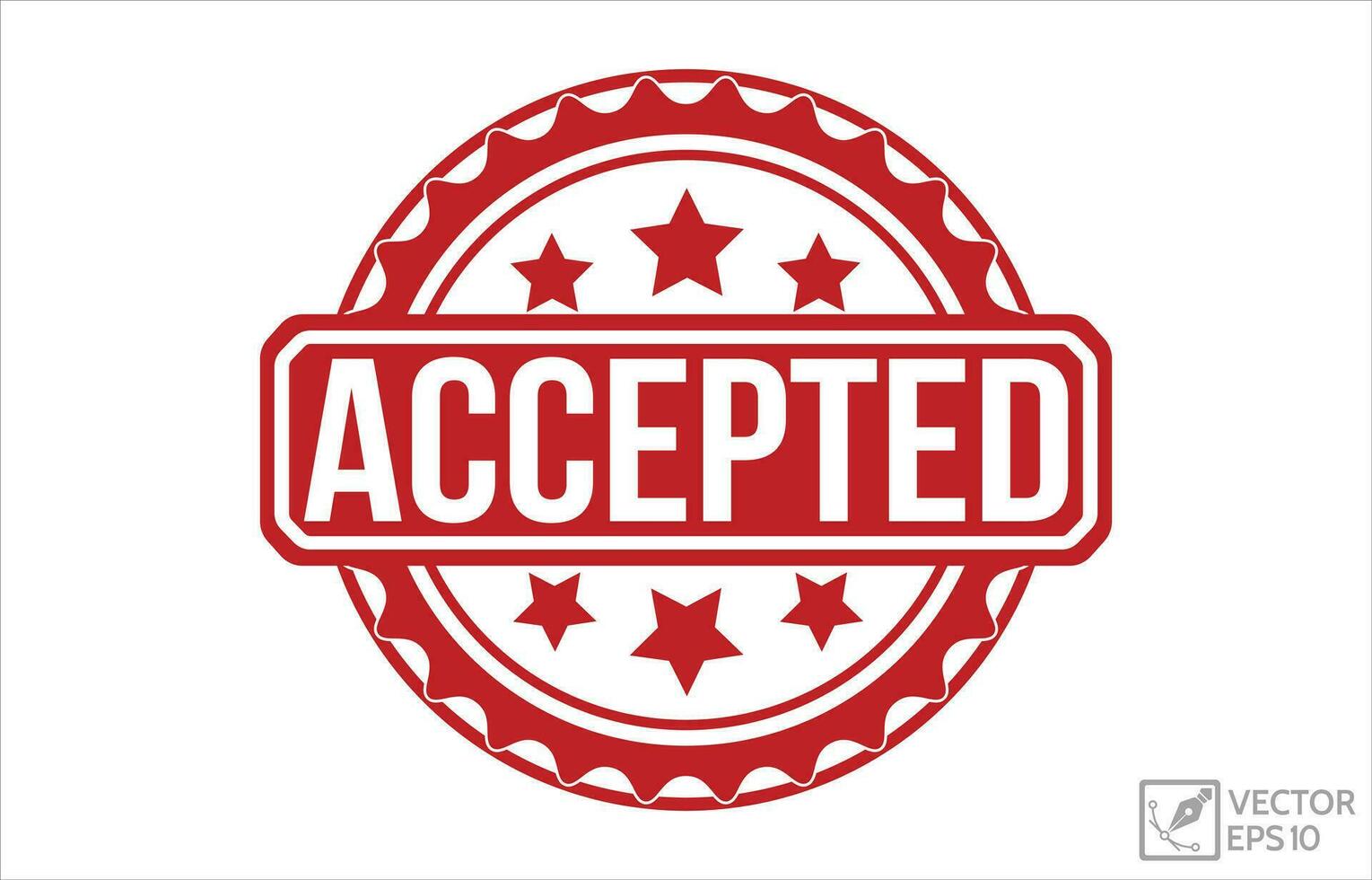 Accepted rubber stamp on white background. Accepted Rubber Stamp. vector