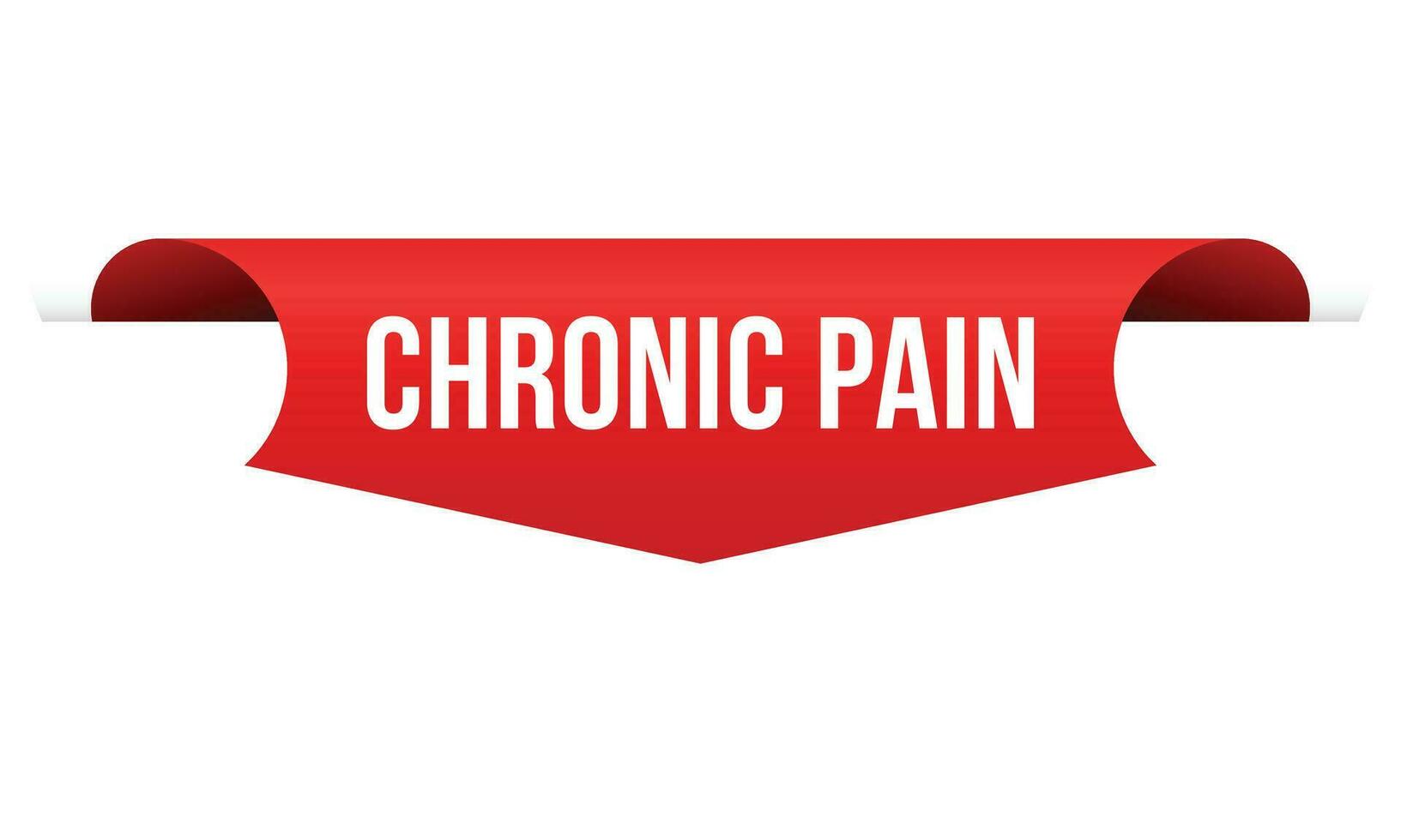 Chronic Pain red vector banner illustration isolated on white background