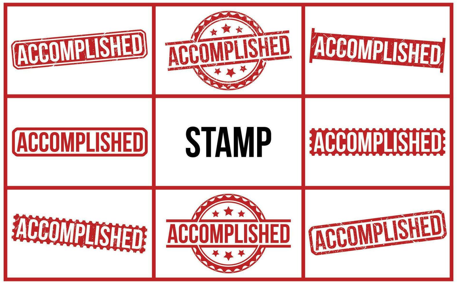 Accomplished stamp red rubber stamp on white background. Accomplished stamp sign. Accomplished stamp. vector