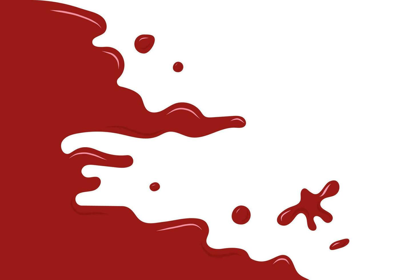 Splash of blood on white background. Concept of horror and Halloween. Vector illustration