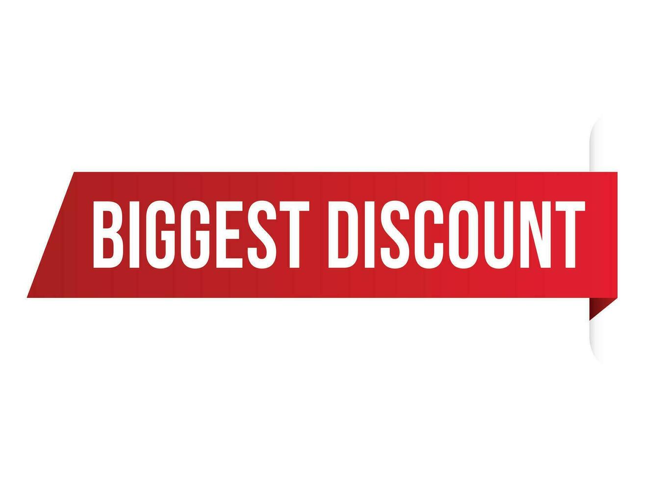 biggest discount red vector banner illustration isolated on white background