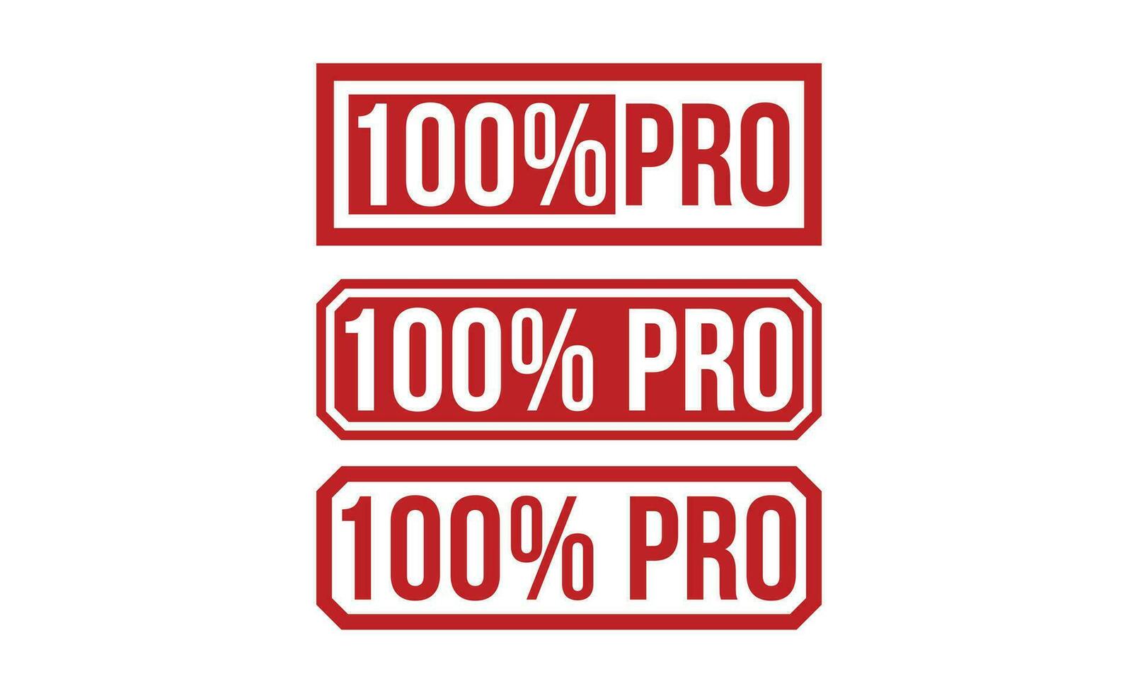 100 porcentaje Pro rojo caucho sello vector diseño.