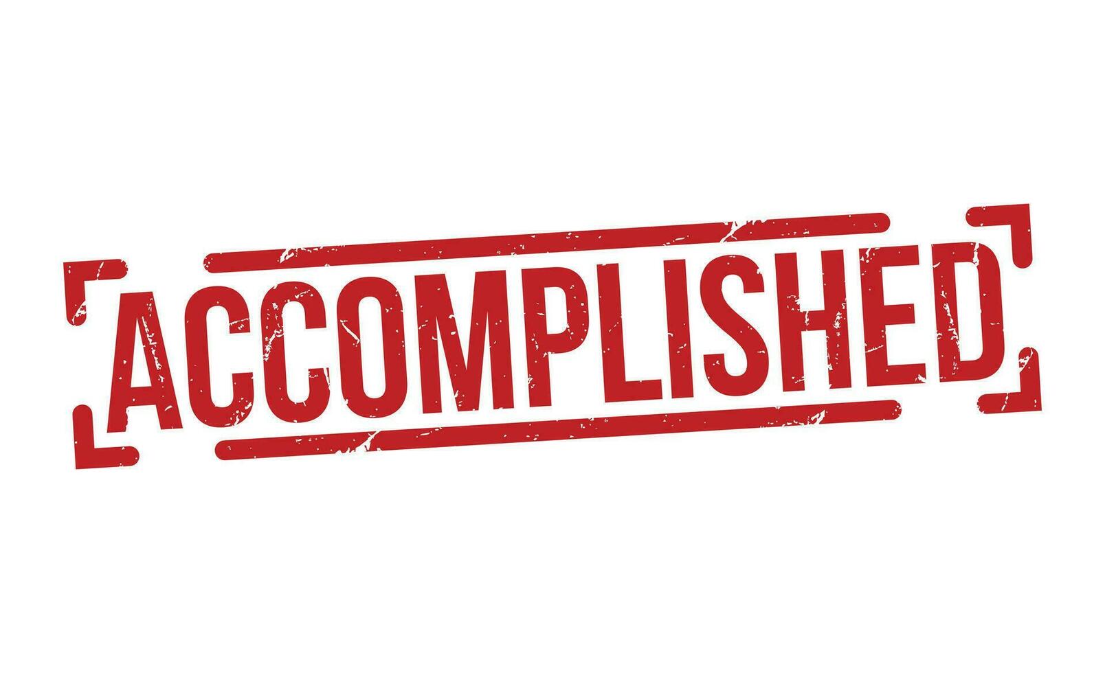 Accomplished Red Rubber grunge Stamp vector design.