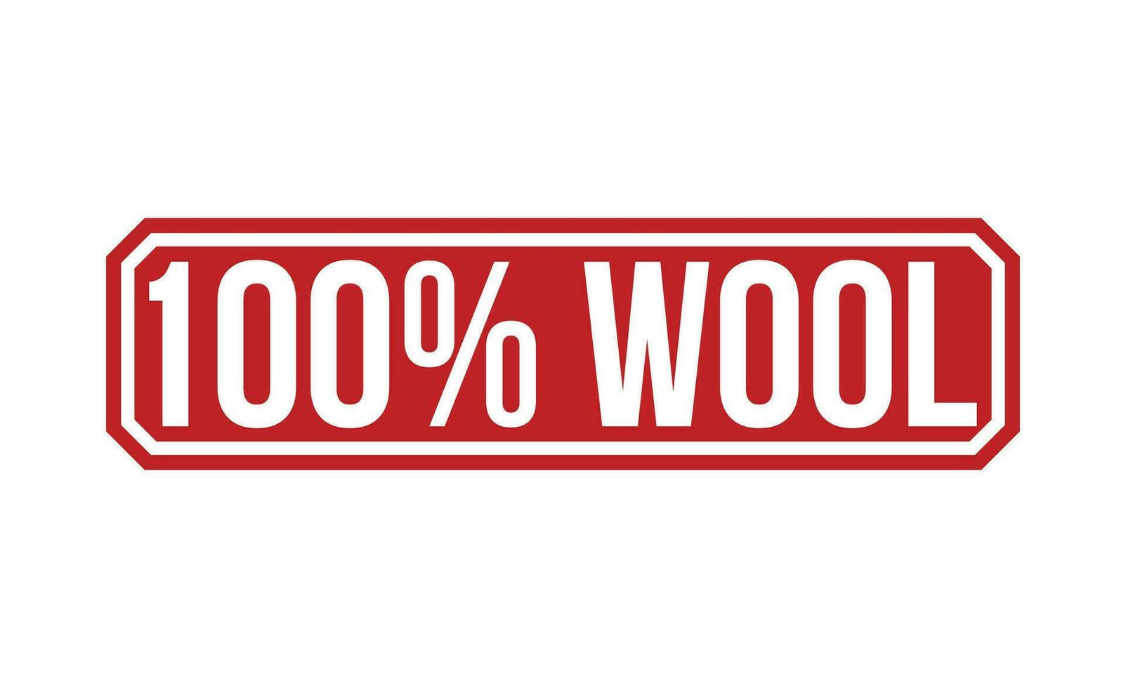 100 porcentaje lana sello rojo caucho sello en blanco antecedentes. vector