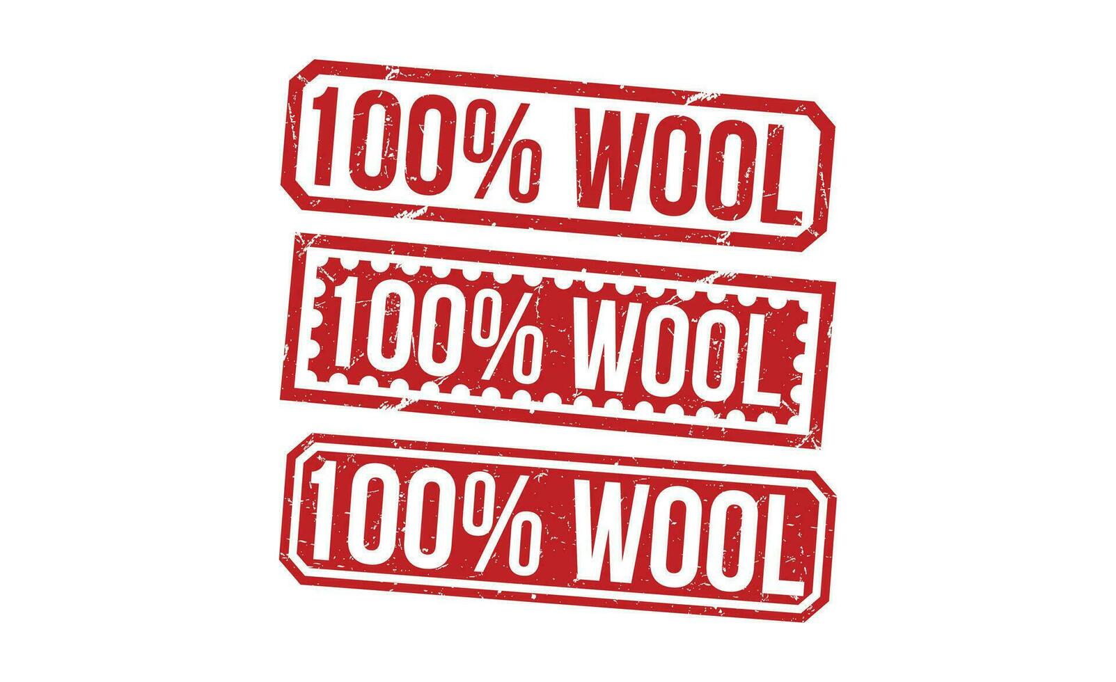 100 Percentage Wool stamp red rubber stamp on white background. vector