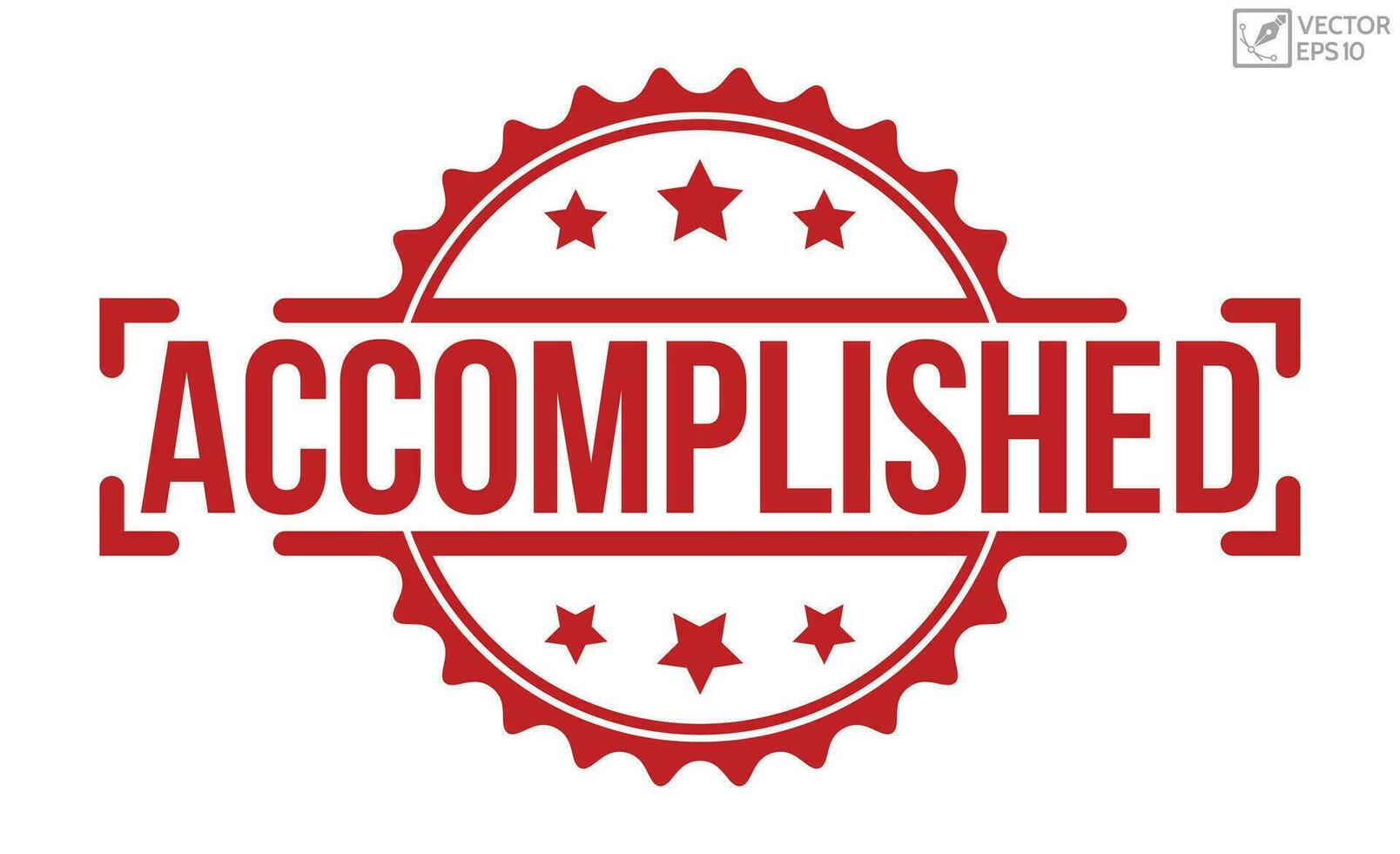 Accomplished Red Rubber Stamp vector design.