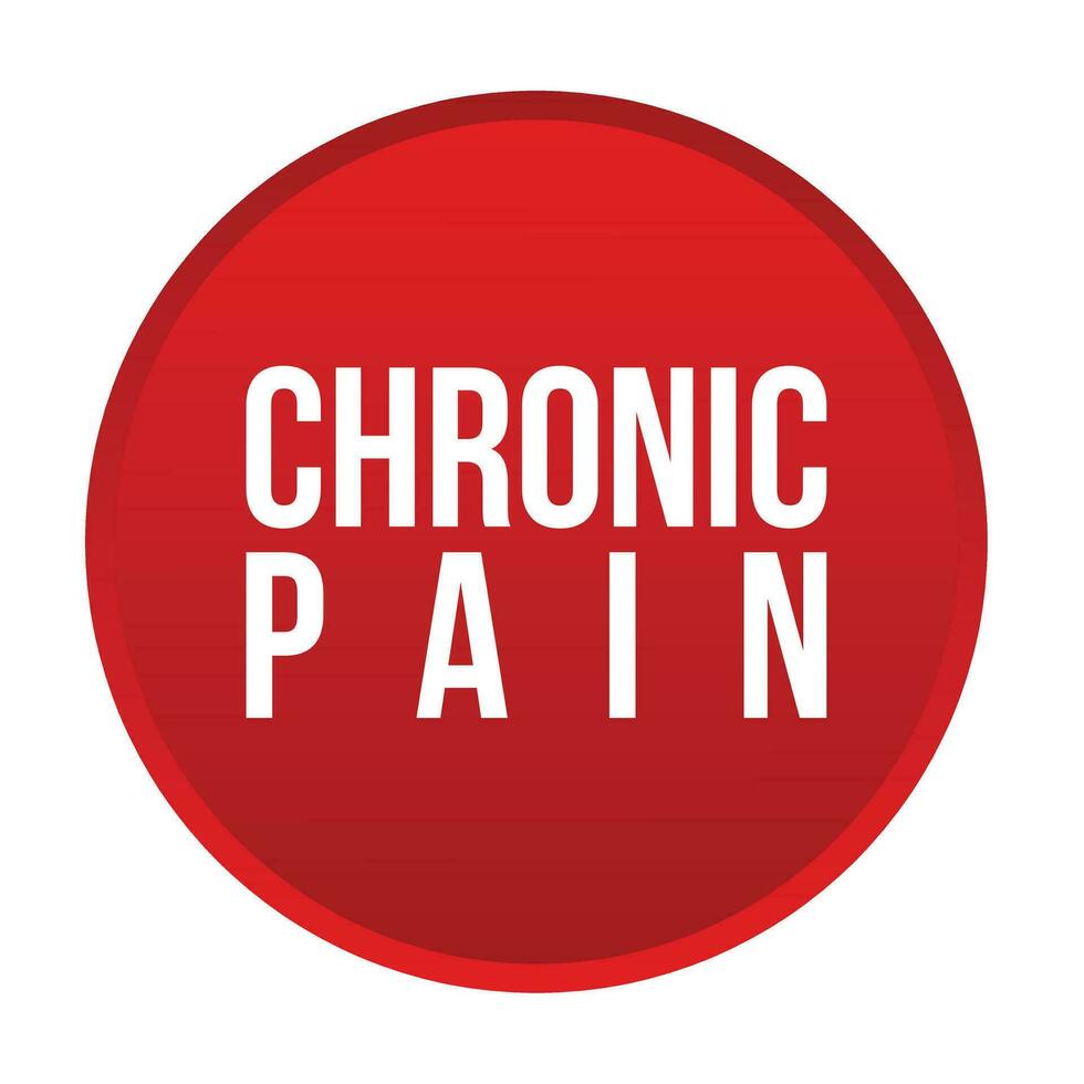 Chronic Pain red vector banner illustration isolated on white background