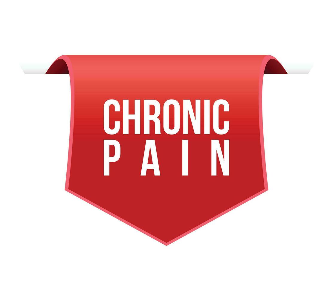 Chronic Pain red vector banner illustration isolated on white background