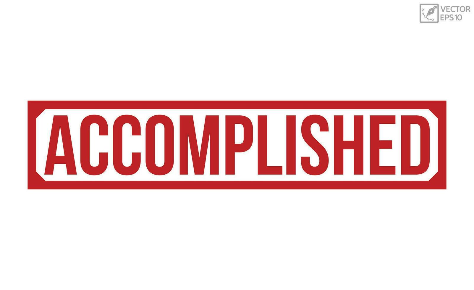 Accomplished Red Rubber Stamp vector design.
