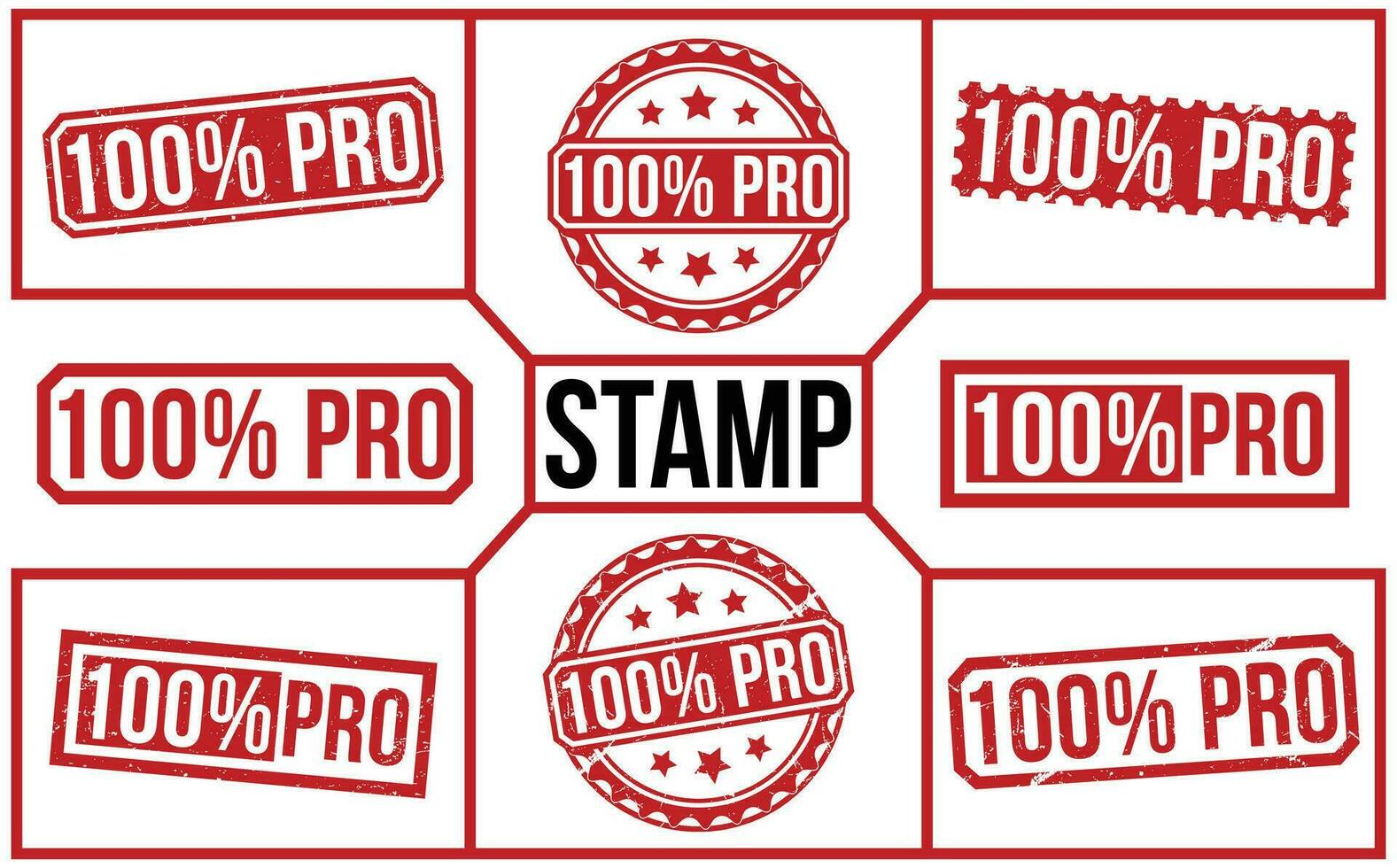 100 Percentage Pro Red Rubber Stamp vector design.