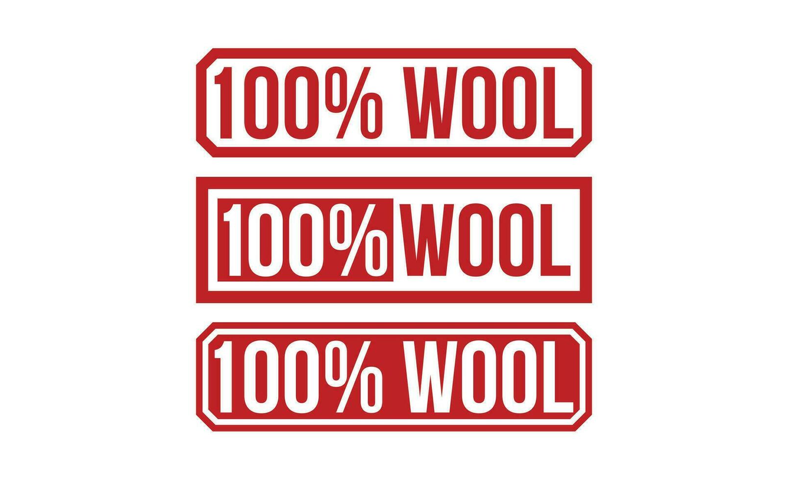 100 Percentage Wool stamp red rubber stamp on white background. vector