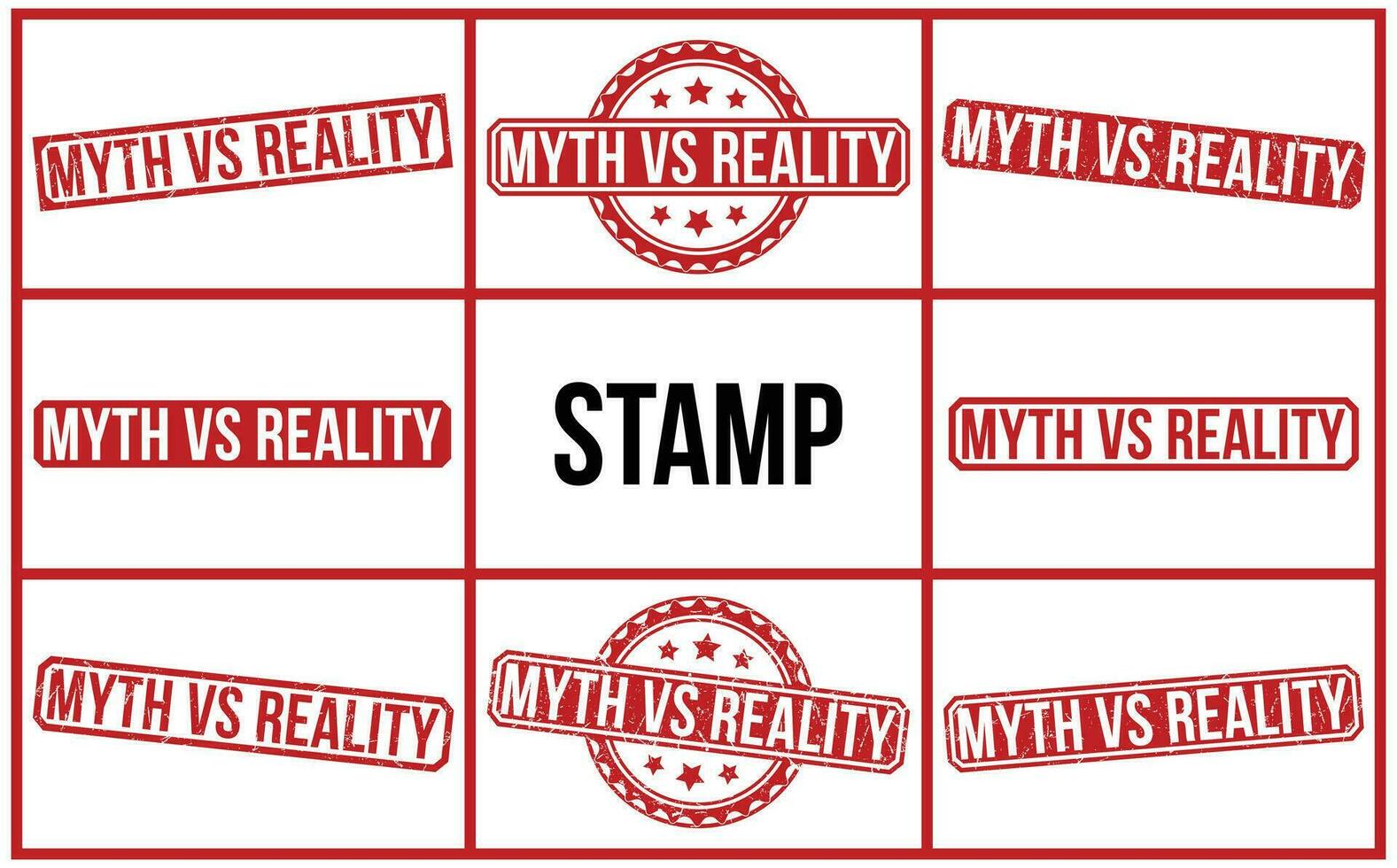 Myth vs Reality stamp red rubber stamp on white background. Myth vs Reality stamp sign. Myth vs Reality stamp. vector