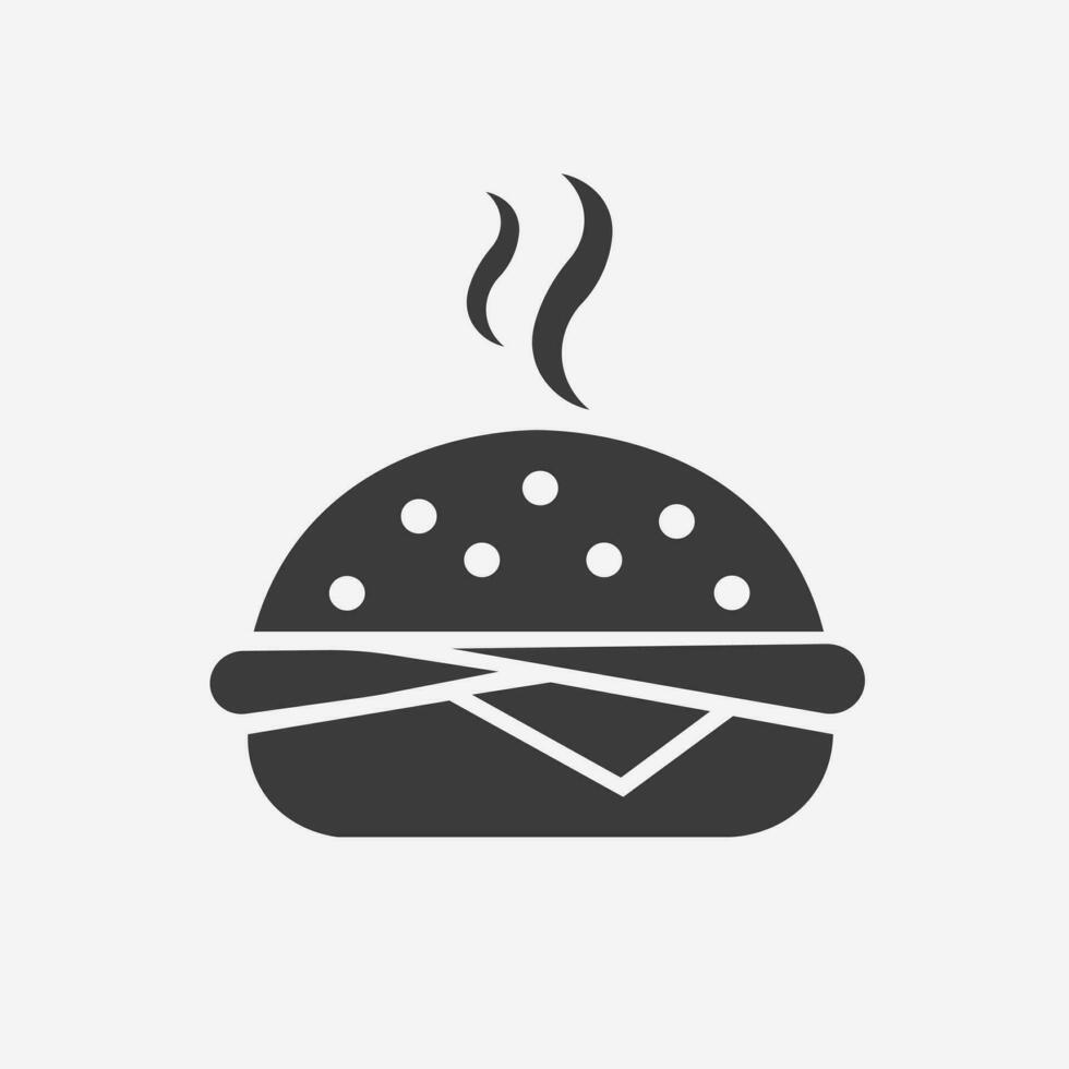 hamburguesa, sándwich, hamburguesa, hamburguesa con queso, icono de comida rápida vector símbolo aislado signo