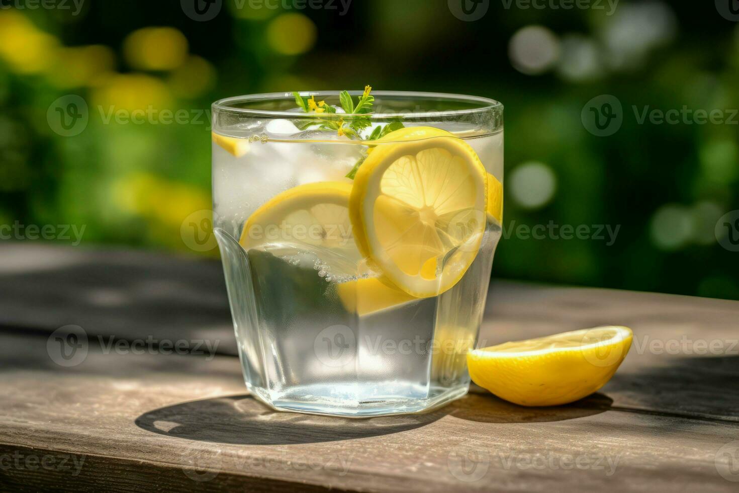 Lemonade cocktail drink glass. Generate Ai photo