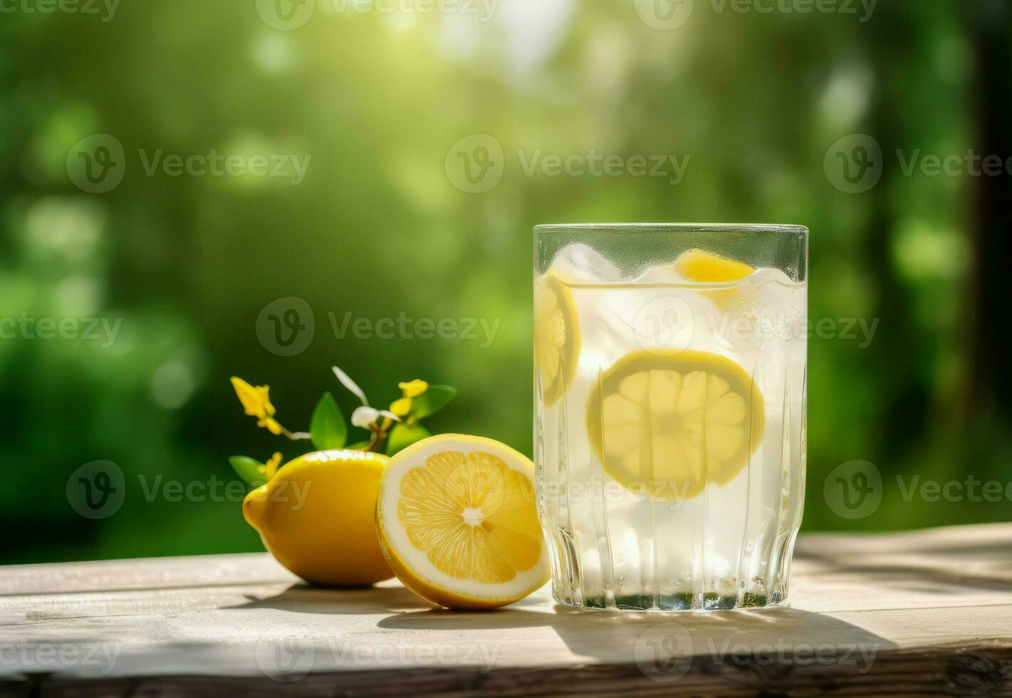 Lemonade cocktail glass. Generate Ai photo