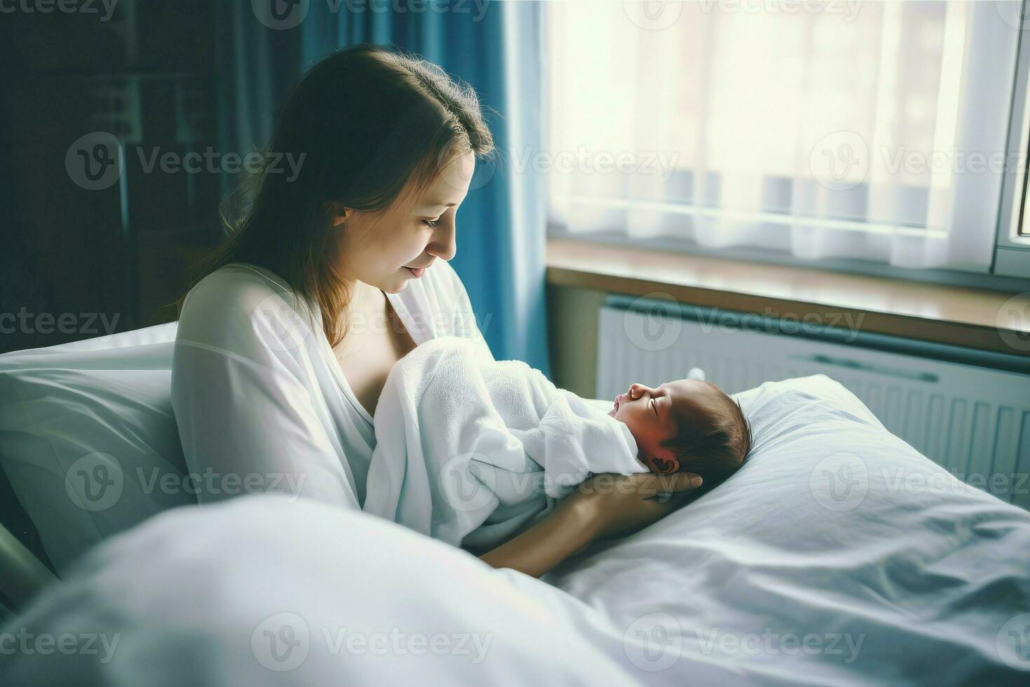 Mother newborn baby birth. Generate Ai photo