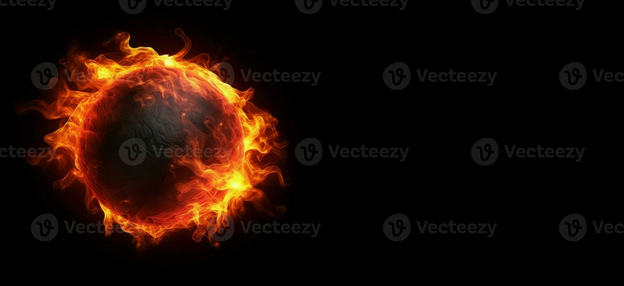 Hyper realistic fireball banner. Generate Ai photo