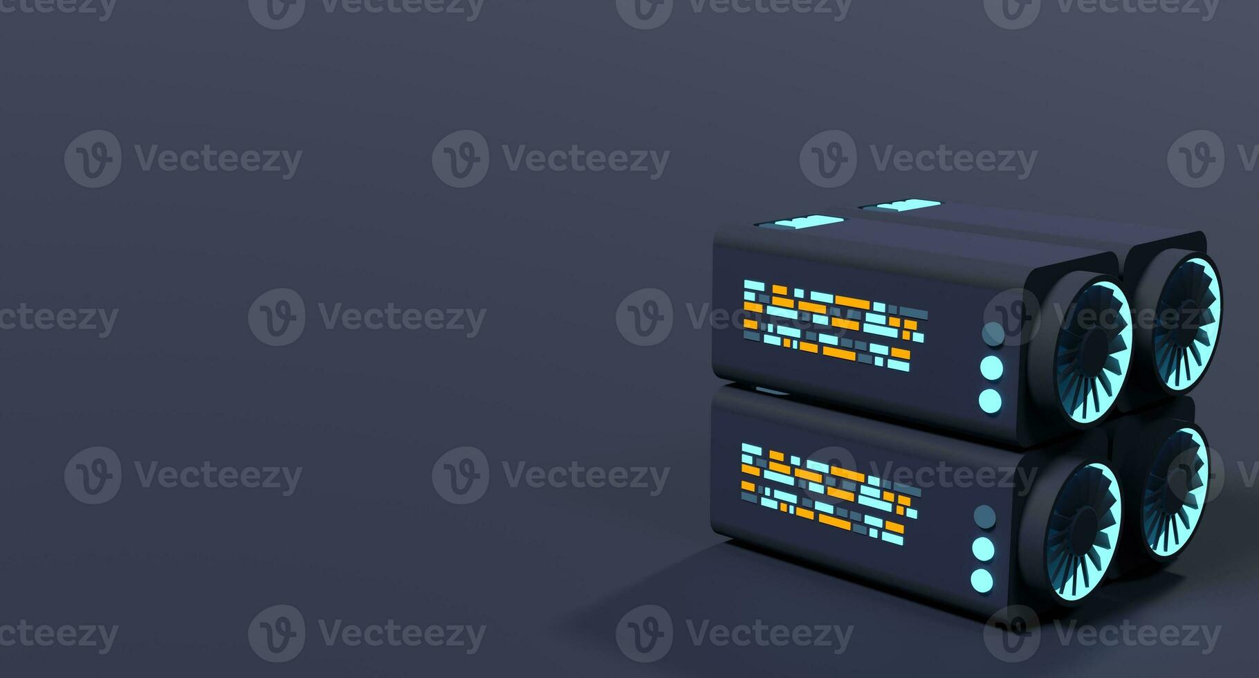 3D blockchain concept. 3D cryptocurrency. Platform creation of digital currency. Big data technology. 3D render illustration photo