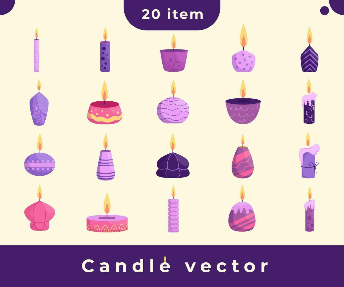 Collection candle vector