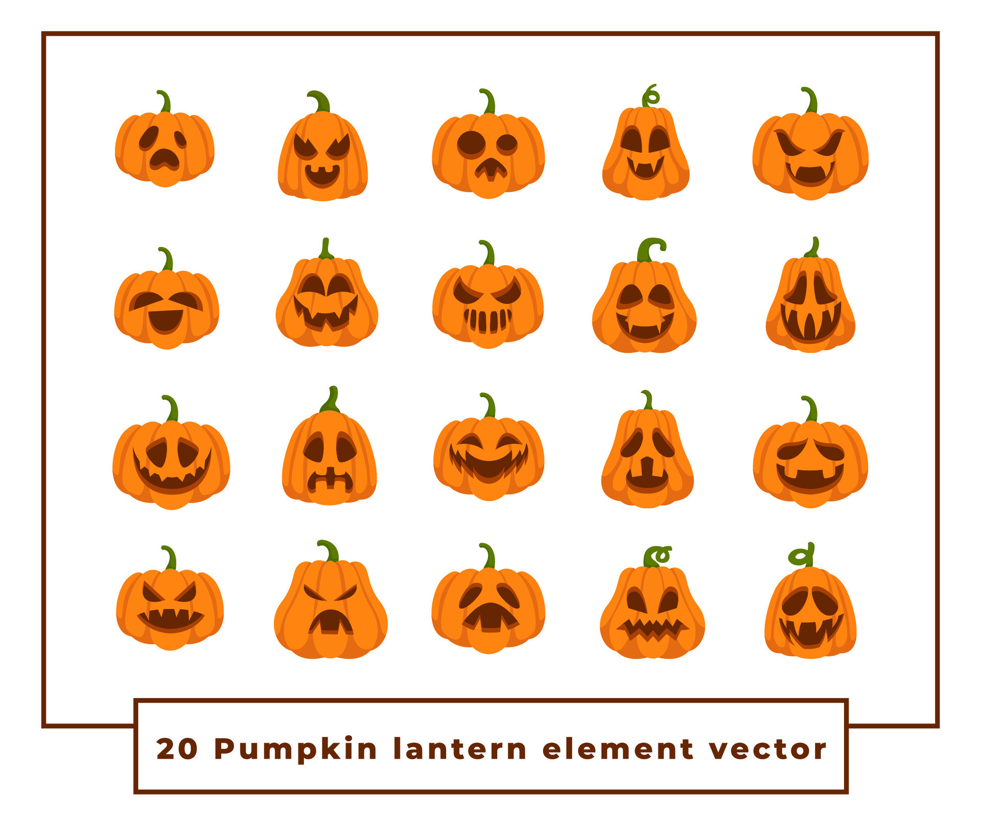 Collection halloween jack o lantern vector flat color 30760843 Vector