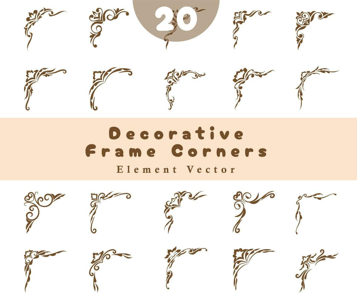 collection of vector striped drawing corner frames elements