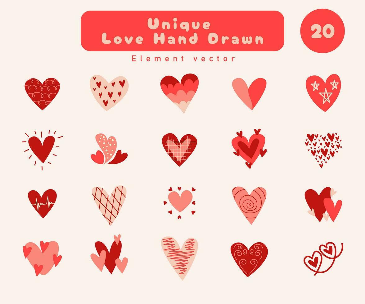 collection of love symbols vector elements